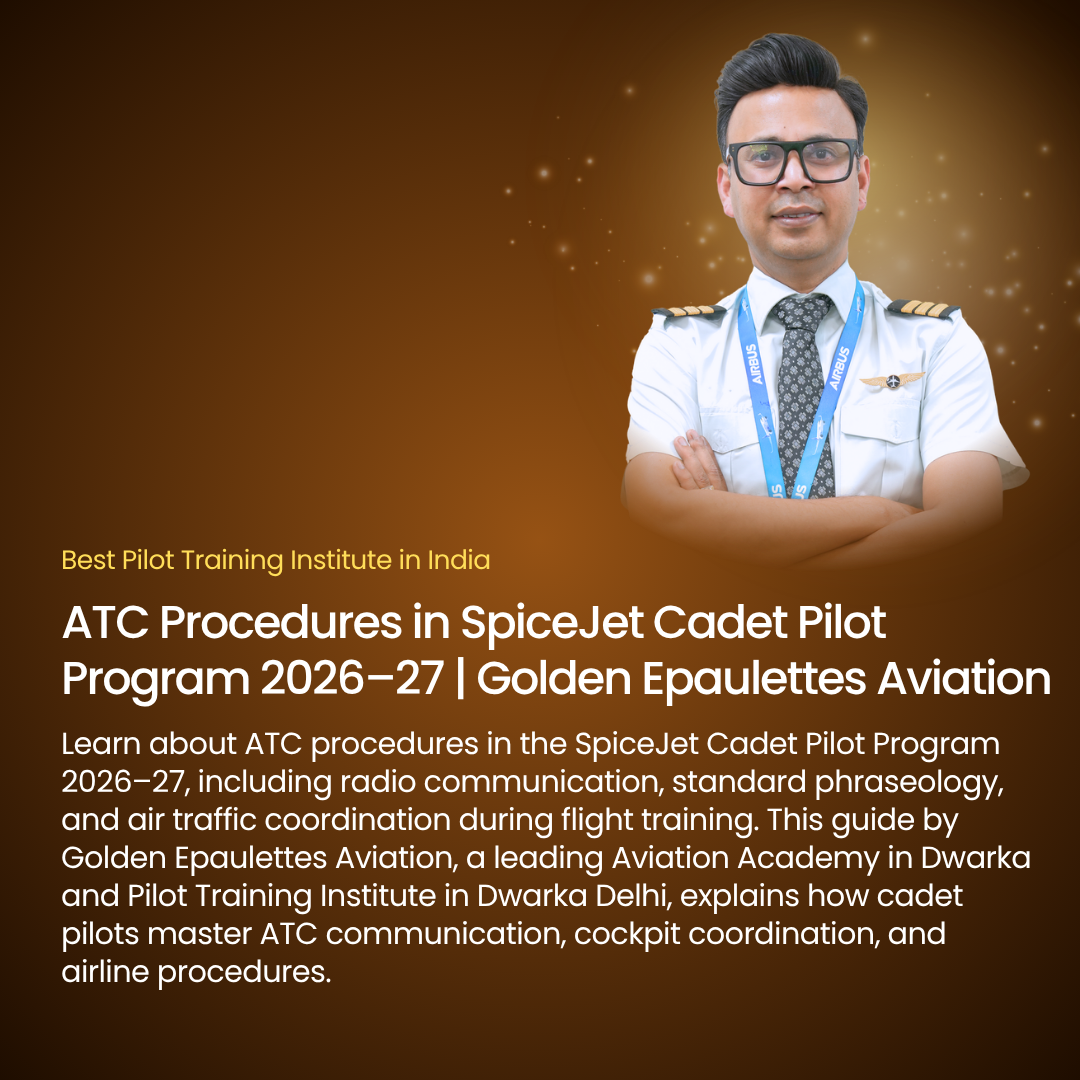 ATC Procedures in SpiceJet Cadet Pilot Program 2026–27 | Golden Epaulettes Aviation